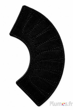 Supporto per ventaglio in pelle cucita - 10 alloggiamenti - nero